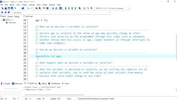 C++ 33: What does it mean to declare a variable as volatile?