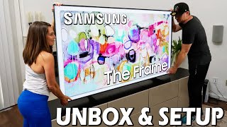 Huge 2022 Samsung The Frame 4k TV - Unboxing & Setup, + 83