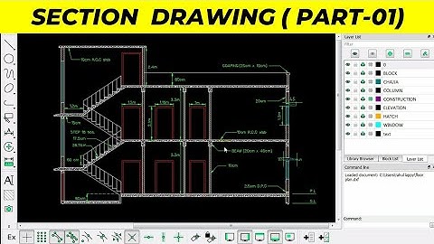 How to draw sectional elevation of a building in Librecad || part-01