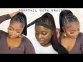 Ponytail With Braids + Rubber Band crisscross | Beginner Friendly