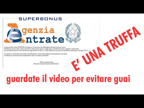 SUPERBONUS - mail TRUFFA da Agenzia delle Entrate [Guarda il video per evitare guai]