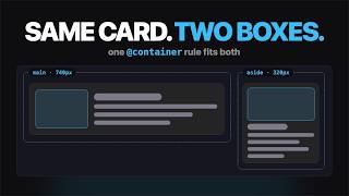 A card breaks in a sidebar CSS container queries fix it in two lines