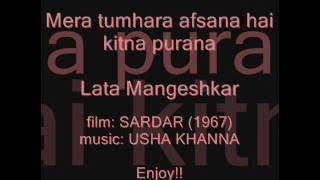 SARDAR (1967)  Mera tumhara afsana hai kitna     Lata Mangeshkar