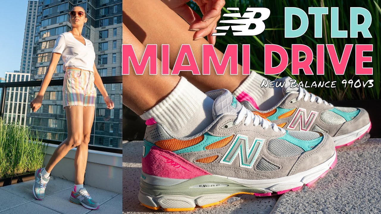 WERE THESE OVERLOOKED? New Balance x DTLR 990v3 Miami Drive On Foot Review  How to Style - YouTube