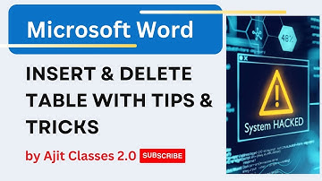 MS Word Table Tutorial With TIPS TRICKS and Important Shortcut keys Hindi