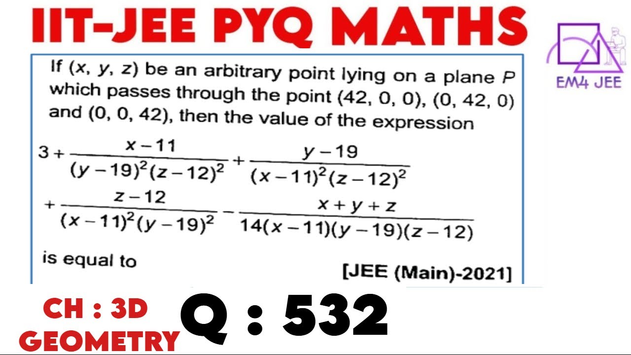 任意の点P An Arbitrary Point P Let (x,y,z) an arbitrary point lying on a plane P which passes