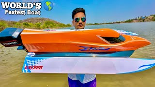 RC Monster Brushless F1 Boat Unboxing & Testing - Chatpat toy TV screenshot 3