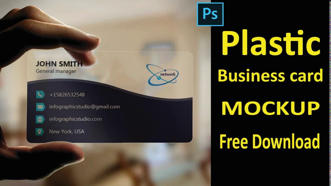 Download Plastic Business Card Mockup Free Download Use In Photoshop Youtube PSD Mockup Templates