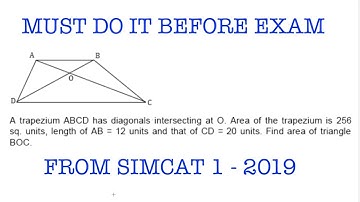 Geometry : Trapezium :  IMS SIMCAT 1 2019 : CAT MBA Exam Mocks