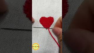 Hand Embroidery: Heart.Amazing Embroidery Stitches For Beginners /Guide to Sewing. #shorts