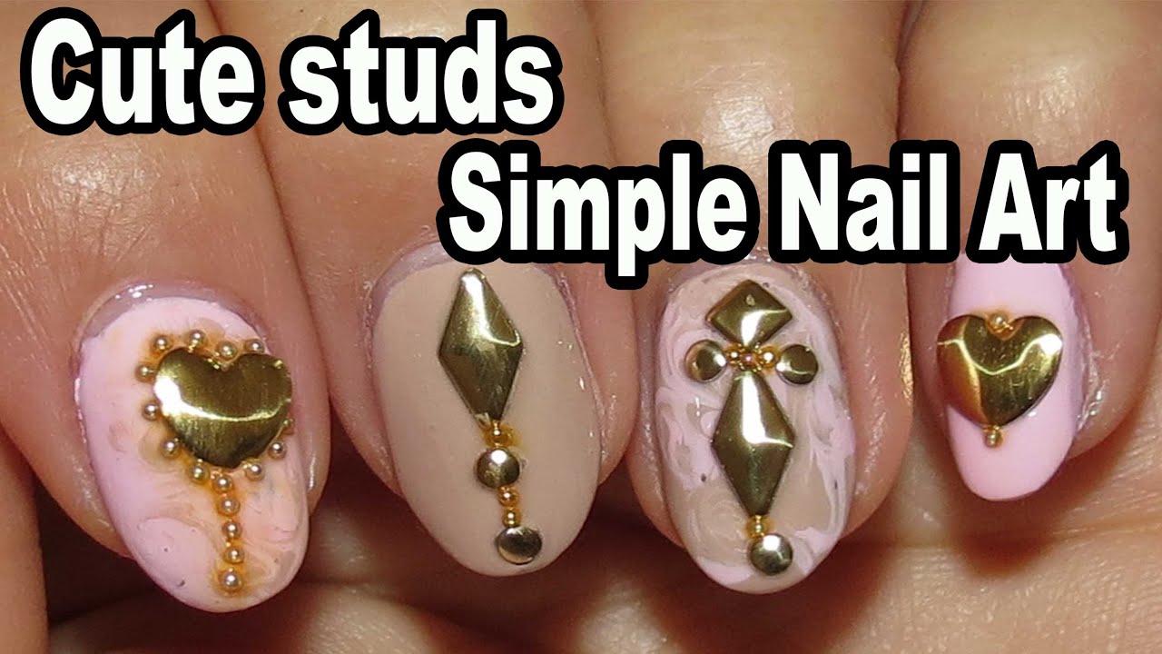 Nude Simple Nail Design Cute Studs Dresslink Comfail Youtube