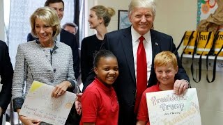 President Trump visits Catholic school to spread awareness for educational reform HD video Image of President Trump visits Catholic school to spread awareness for educational reform HD video