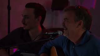 Far Flung Folks play the Grove Barbershop Part 1.  (Bill Toth, Jodi Harbin and AJ Toth)