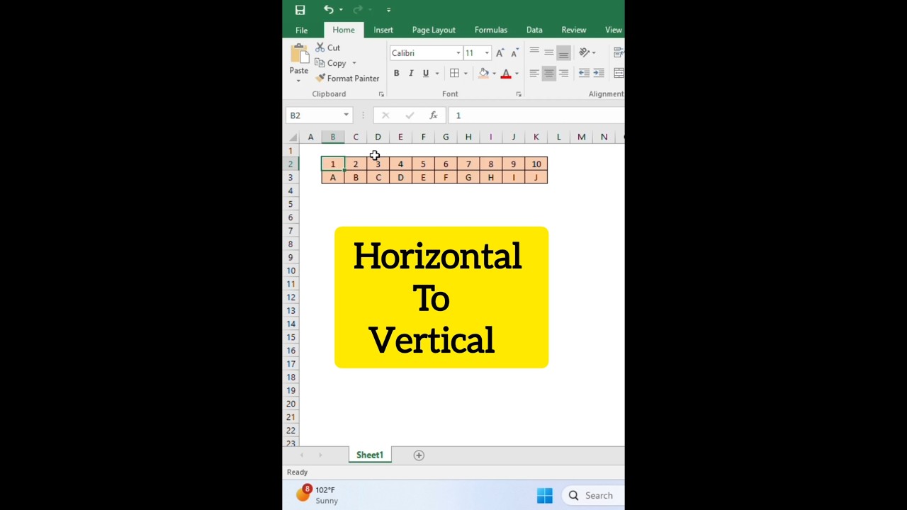 || Data Paste Horizontal to Vertical | Transpose Function ||