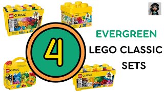 4 EVERGREEN LEGO CLASSIC SETS 10692 | 10696 | 10698 | 10713 Review and Comparison