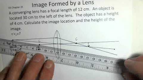 Image Formed by Converging Lens, Ray Tracing and Calculation of Position and Image Height