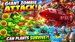 GIANT ZOMBIE TANK vs MY ULTIMATE PLANT ARMY! 🤯🌱🧟 #pvz #pvz2 #pvzfusion screenshot 1