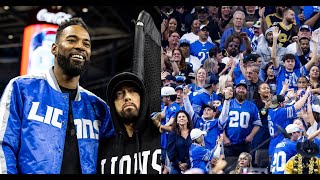 When 65,000 Detroit Lions fans at Ford Field sing Eminem's \