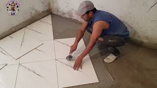 Great tiling skills Great tile laying technique