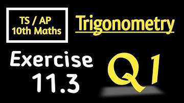 TS / AP 10th Maths | Ex -11.3 Question 1 | Trigonometry | BPKM CLASSES | Maths Classes online