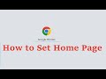 How to change home page in google chrome