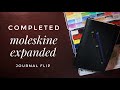 Completed Moleskine Classic Expanded Journal Flip - Watercolor, Hand Lettering, Photo, Writing Ideas