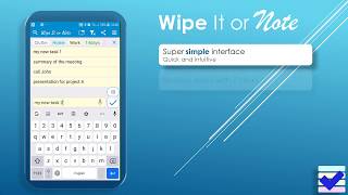 WipeItOrNote App - Notepad, Task Manager, Memo and Organizer. Swipe tasks list with retention PROMO screenshot 2
