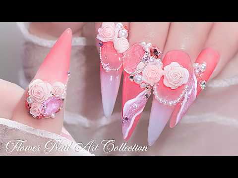 3h asmr self nail | Impressive Flower Nail Art Collection 🌸 Stunning Floral Designs | 셀프네일