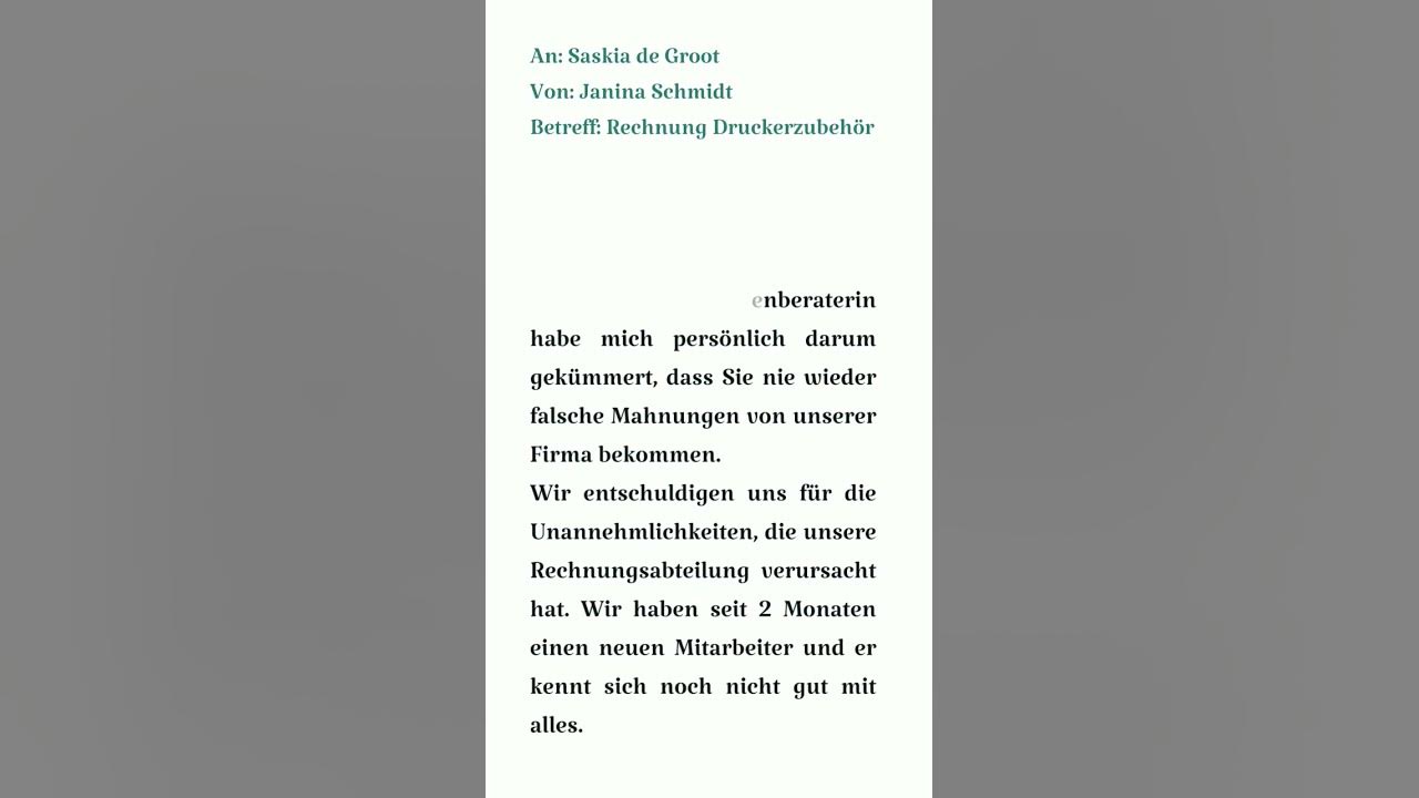 Antwort Auf Beschwerdebrief B2 Beruf Beispiel B2 für den Beruf l Antwort auf einen Beschwerdebrief #deutschonline #
