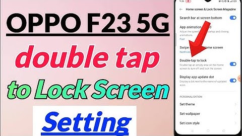 OPPO F23 5G me double tap to Lock Screen Setting kaise kare | OPPO F23 5G double tap to Screen off