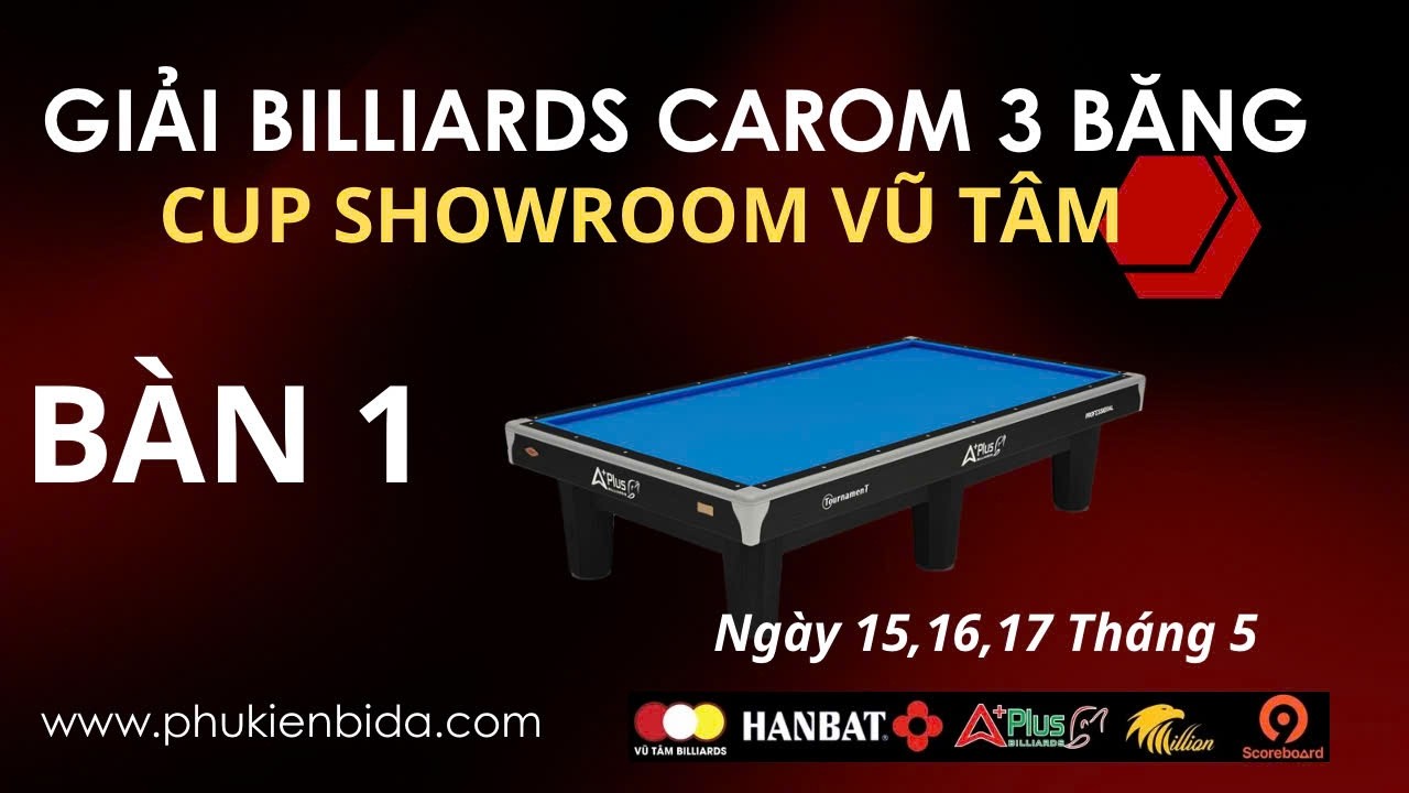 Image of video the BÀN TV | Tranh tứ kết THANH LONG (TD) - HÓA LÊ (TD), Bida carom 3 băng phòng Vũ Tâm Billiards 8