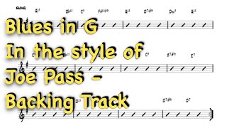 Video thumbnail of "Backing Track - Blues in G in the style of Joe Pass"