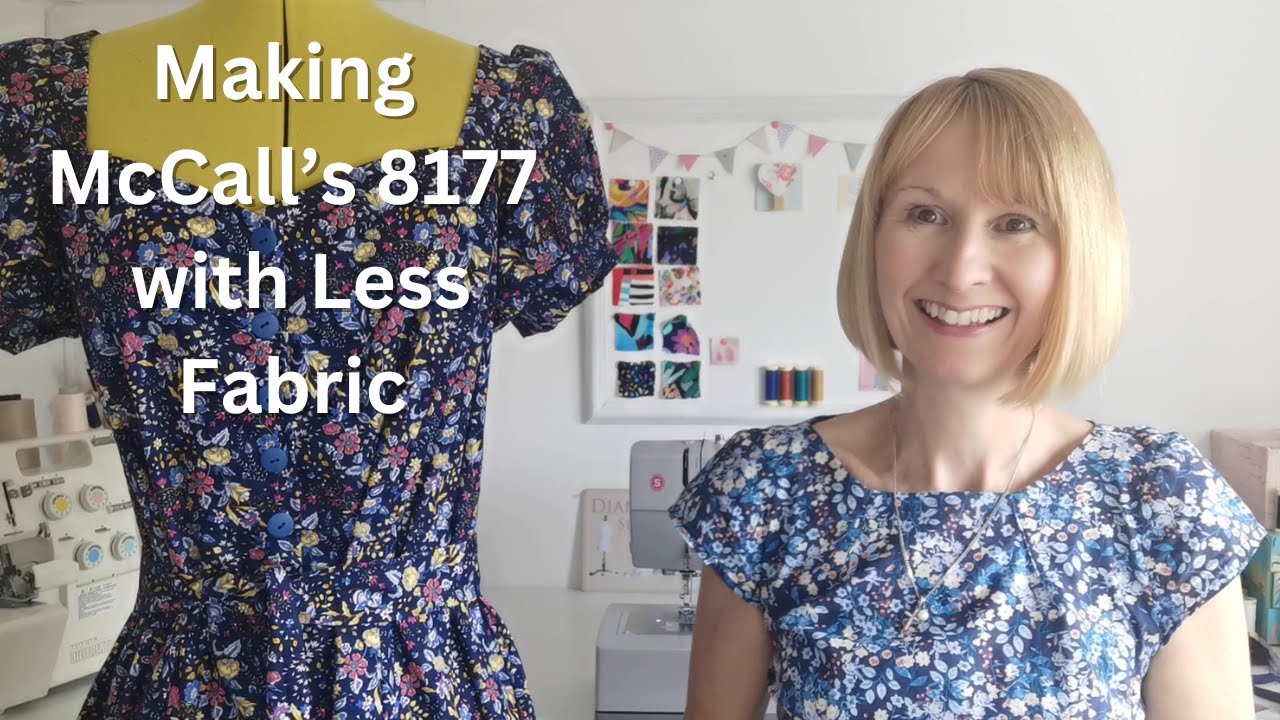 Making the McCalls Dress 8177 with Less Fabric, Pattern hack, Save Money