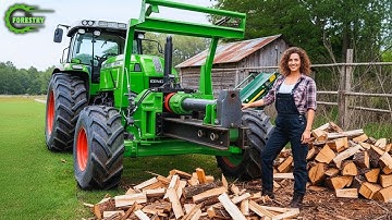 Snelste en grootste machine voor het verwerken van brandhout | Gevaarlijke grote kettingzaagmachi...