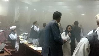 Video Inside Afghan Parliament as Taliban Bomb Explodes screenshot 5