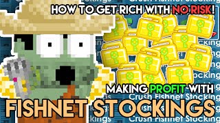 Growtopia - Making profit with FISHNET STOCKINGS waste from fishing, say no to farming!