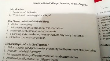 global village important essay for CSS PMS fpsc UPSC PPSC