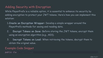 Storing JWT Tokens Securely in Unity Mobile Apps