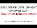 Subdivision development 2  special  technical knowledge  real estate brokers board exams tips