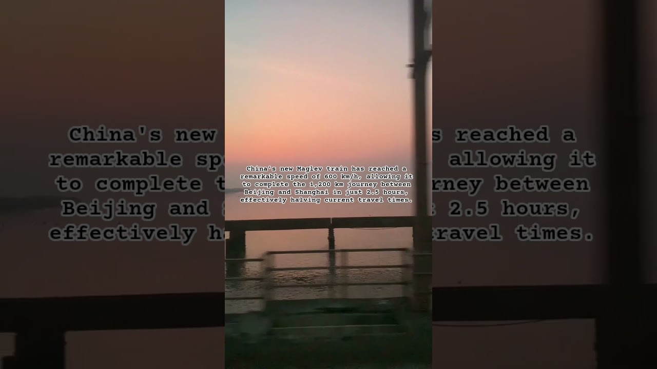 China's Maglev train Faster than plane..