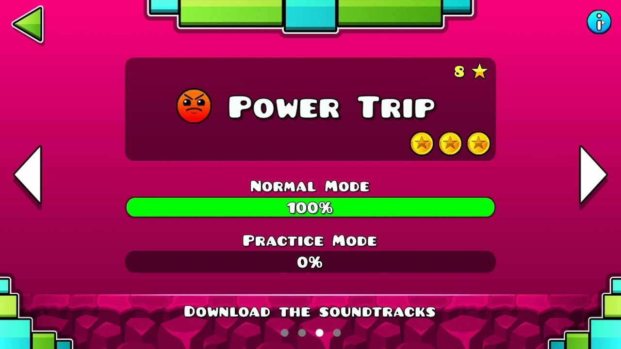 Geometry Dash SubZero  Power Trip 100 Complete All Coins  GuitarHeroStyles