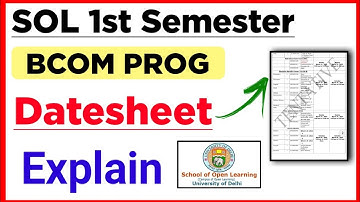 SOL BCOM PROG First Semester Datesheet March 2023: Explain | Sol 1st Semester Exam Datesheet 2023