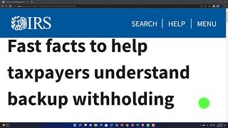 IRS Tax Tip-Fast facts to help taxpayers understand backup withholding 185 Irs Tax Tip Here S What Taxpayers Should Know About Backup Withholding