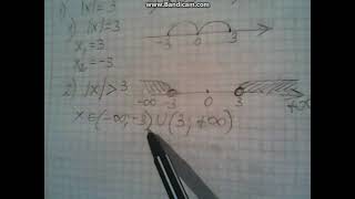 Уравнения с модулем IхI=3, IхIбольше3, IхIменьше3........видео 1