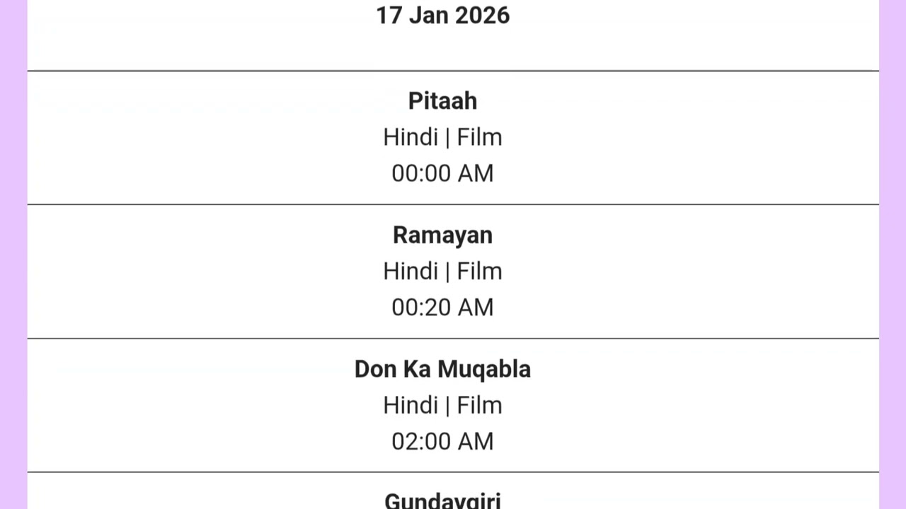 DD Free Dish Hindi Movie Schedule 17 January 2025 | DD Free Dish New Update 17 January 2025