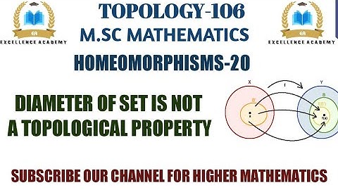 Diameter of a set is not a topological property| not topological property | Examples