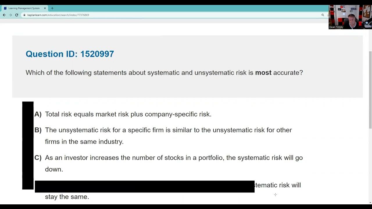 Series 65 Exam and Series 66 Exam Systematic Risk and Unsystematic