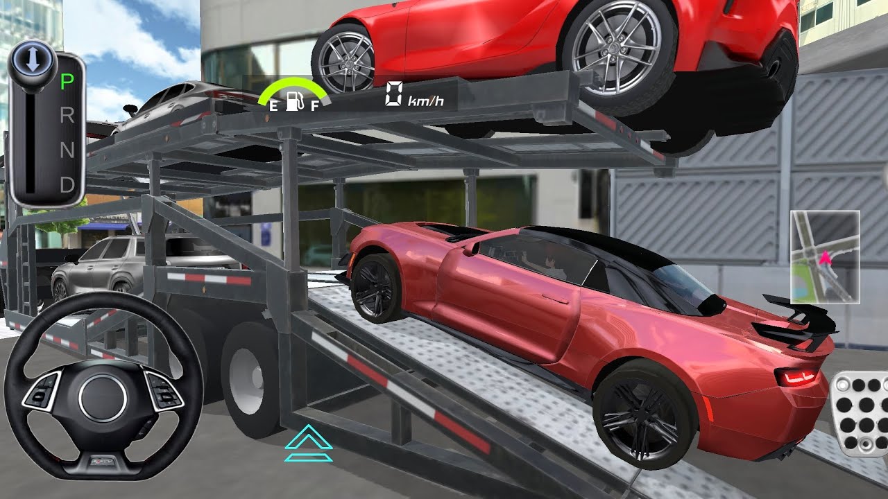 New red sports car garage and car parking – 3d driving class game play video || 
