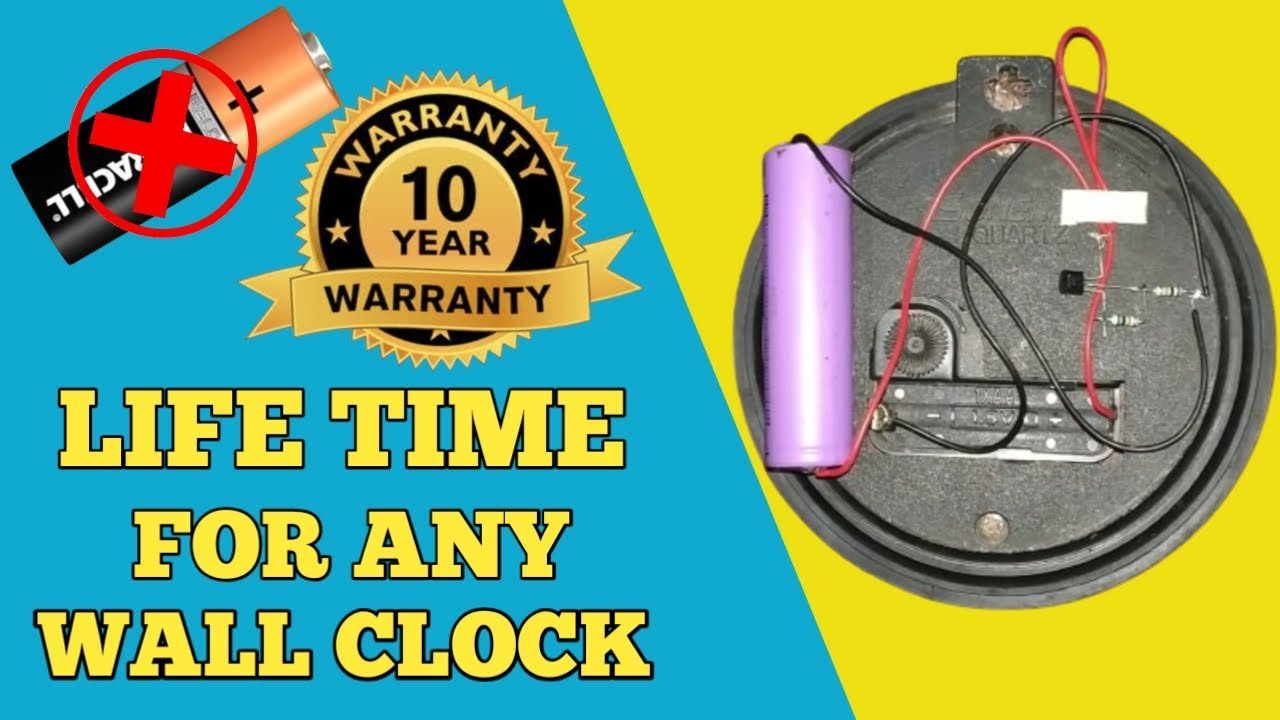 Lifetime battery for any clock | Circuit for wall clock | 3 7v to 1 5v Converter |  Great Ideas