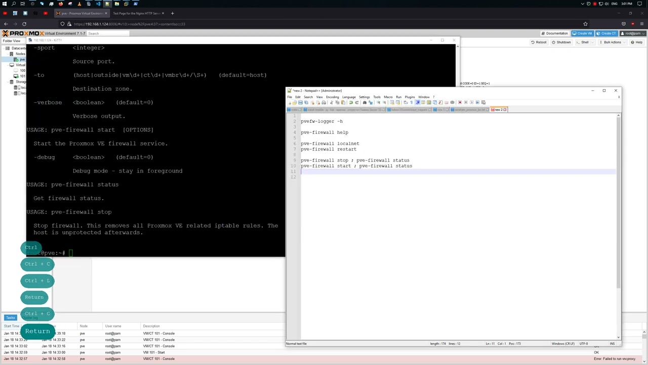 Proxmox VE 7.1 | Межсетевой экран | Firewall | Services & Commands